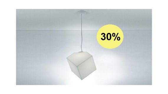 ARTEMIDE EDGE SOSPENSIONE 30, 1294010A, włoskie lampy, biała lampa wisząca